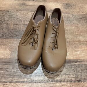 Classic Tan Leather Tap Shoes-Size 10